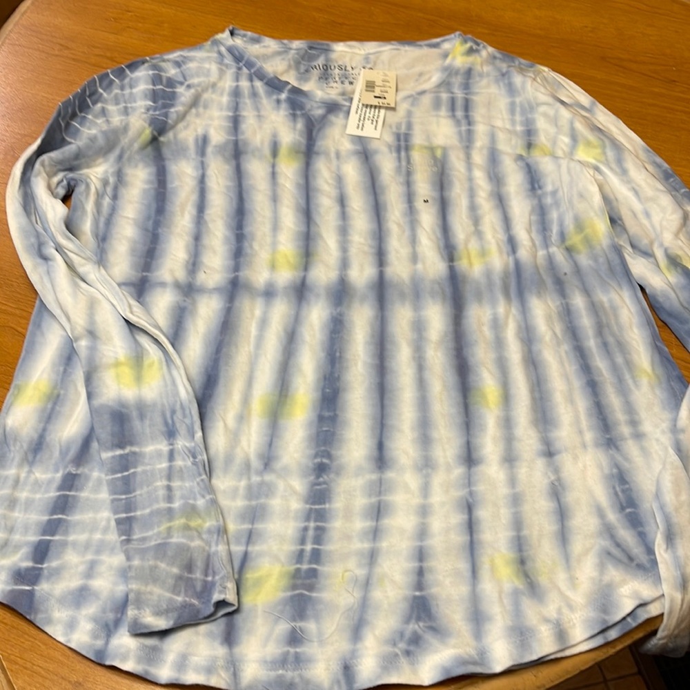 Blue Tie Dye long sleeve shirt, NEVER worn